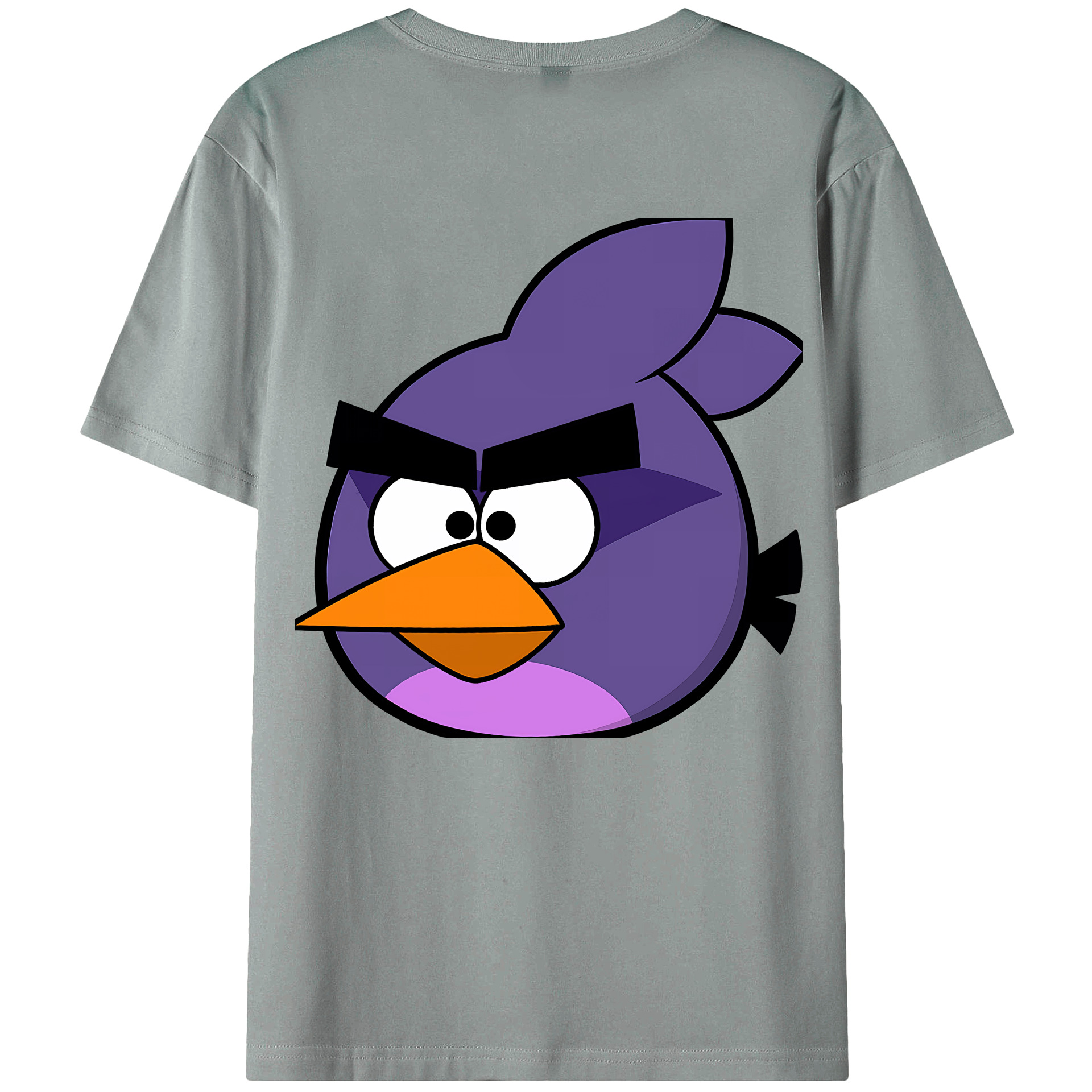 （画像用） Angry Birds アングリーバード 綿100％ メンズ半袖Tシャツ（バックプリント） 通気性